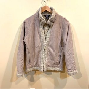 Woolrich suede and Sherpa lined coat